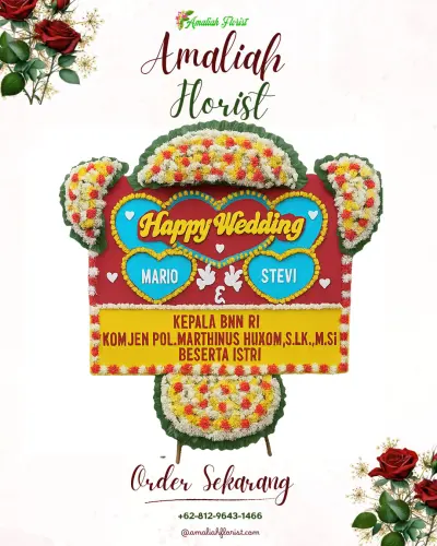 Karangan Papan Bunga Pernikahan di Mandalasari